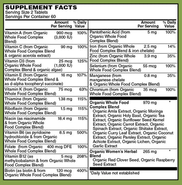 Certified Organic Whole Food Women’s Multi